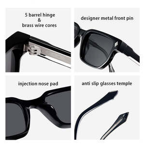 Gafas de Sol Rectangulares de Moda, Montura Completa, Lentes Degradadas, Protección UV400, Estilo Casual Unisex - Product Image 4