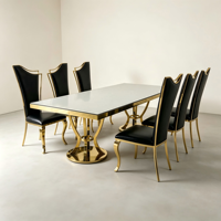 Table de salle à manger en acier inoxydable pour mariage