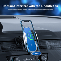 Nouveau Chargeur de Voiture Sans Fil 15W à Capteur Automatique pour Grille d'Aération, Type-C, Batterie Intégrée, Rotation à 360 Degrés pour iPhone (Modèle 2026)