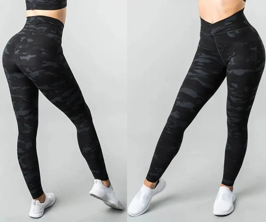 womans fitness yoga long leggings eco custom camo print leggings yoga pants for women
