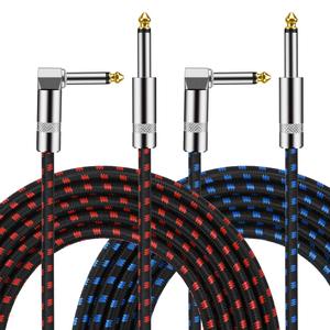 Cavi per Chitarra Intrecciati Professionali con <span class=keywords><strong>Jack</strong></span> da 6,35mm 1/4 di Pollice, <span class=keywords><strong>Cavo</strong></span> da 3M <span class=keywords><strong>6.3</strong></span> per Chitarra, <span class=keywords><strong>Cavo</strong></span> Professionale da 1,8M - Product Image 1