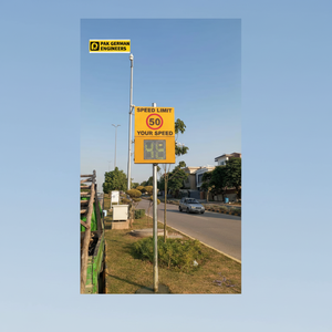 เครื่องตรวจจับความเร็วป้ายจราจรแบบ LED แสดงความเร็วสำหรับความปลอดภัยในการจราจร - Product Image 1