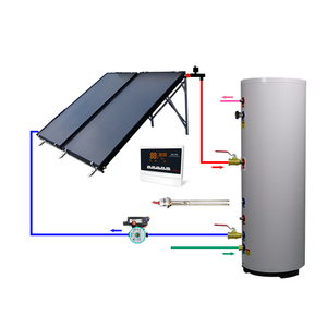 Sistema de Calentador Solar de Agua de Placa Plana de Circuito Abierto Presurizado para Agua Caliente Doméstica, 150-500 Litros - Product Image 2