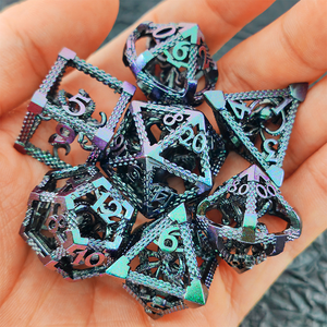 Set de Collar con Dados Poliédricos Feeron Dragon - Colgante Metálico D&D con Dados D4-D20 para Jugadores de RPG, Amantes de la Fantasía y Ciencia Ficción, Diseño Moderno - Product Image 5
