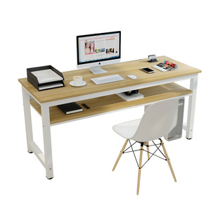 Bureau d'ordinateur moderne et simple, plateau en bois, structure en acier, double niveau, table d'étude à domicile MLS 01 - Product Image 5