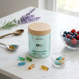 Custom Logo Probiotic Powder <b>Container</b> Airtight Metal Aluminum Jar for Nutrition Food Grade Aluminum Jar for Supplement - Product Image 5