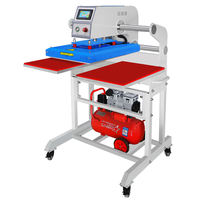 EE. UU. 110 V Transferencia de sublimación digital Doble 2 cabezales Auto Open 16X24 Máquina de prensa de calor automática deslizante para camisetas