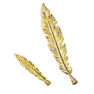Adorno Metálico con Forma de Hoja de Pluma, Aleación de Zinc, Chapado en Oro, Grande y Pequeño, Decoración para Hogar, Oficina, Estudio, Estilo Bohemio - Product Image 5