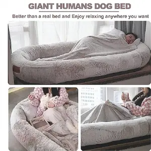 Custom Designed Warm Soft Cozy Human Size Dog Blanket Luxury Large Sleeping Big Pet Memory Foam Bed