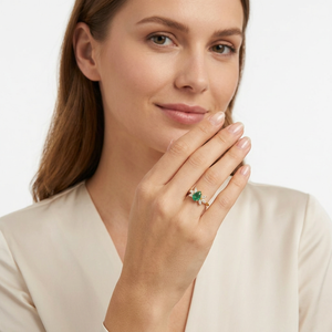 Natural Zambian <b>Emerald</b> Pear Engagement Wedding <b>Ring</b> Moissanite 925 Sterling <b>Silver</b> Solid Gold Luxury OEM ODM Wholesale Supplier - Product Image 5
