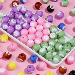 Bricolage populaire matériaux faits à la main trou vertical couleur acrylique perles de billard conception numérique perles faites à la main - Product Image 1