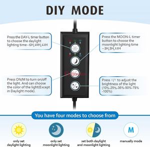 Fullgain FG163 Clip On Full Spectrum WRGB Aquarium LED Light Day Night Sanrise Dual Timer Fish Tank Light pour réservoir planté - Product Image 2