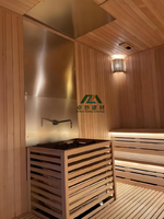Generator uap elektrik Modern ruang untuk 2 orang Panel kontrol untuk kamar tidur menggunakan kayu inframerah jauh 12kW ruang Sauna