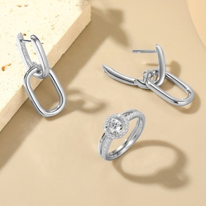 Bông tai bạc nguyên chất 925 dành cho nữ, kiểu dáng đơn giản và thanh lịch, cá tính, trang sức tinh tế, xu hướng mới 2024 - Product Image 5