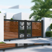 Puerta trasera de seguridad con fotocélula deslizante motorizada JHR, nuevo diseño de bronce en voladizo, puerta eléctrica de aluminio para aplicaciones de hoteles