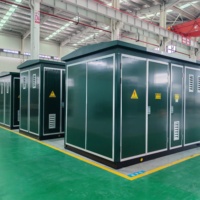 Armoire extérieure sur mesure en peinture verte, haute tension 10kV/0.4kV, sortie triphasée 400V, 50/60Hz, en métal, pour alimentation électrique