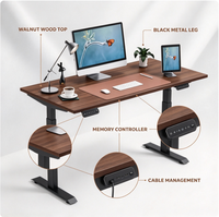 Bureau debout électrique réglable en hauteur avec plateau en bois et commande numérique pour bureau à domicile, PC et étude