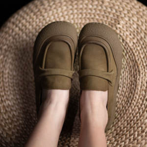 Mocassins pour femmes mocassins en cuir véritable pour femmes sans lacet avec logo de marque personnalisé chaussures bateau souples chaussures plates décontractées d'usine - Product Image 4