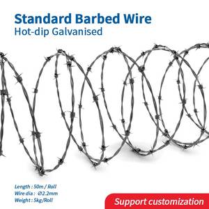Nhà máy bán thép mạ kẽm dây thép gai trang trại hàng rào 500M 50kg mỗi cuộn barb dây hàng rào CuộN dao cạo dây thép gai cho nông nghiệp - Product Image 5