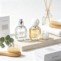 Flacon de parfum vide en verre de 15 ml, flacon pulvérisateur cosmétique, flacon en verre rechargeable pour emballage de parfum et de soins de la peau avec bouchon à bille