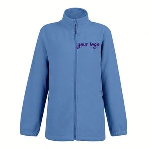 Wholesale Winter Custom Embroidery Logo Soft Zip Hoodie for Polar Fleece High Quality Chenille Unisex Polyester/Cotton - Product Image 1