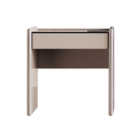 Table de toilette moderne en bois massif laqué brillant avec tiroir intégré et étagère ouverte, OEM ODM pour chambre à coucher, hôtel, salle de maquillage
