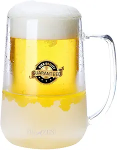 16Oz High Quality Modern Fashionable Clear Lead-free Creative Double Wall Glass Beer Mug With Handle