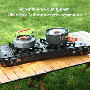 Cuisinière à gaz portable à 2 brûleurs avec allumage électrique, acier inoxydable prend en charge le <span class=keywords><strong>butane</strong></span> <span class=keywords><strong>ou</strong></span> le GPL pour <span class=keywords><strong>camping</strong></span> en plein air RV - Product Image 2