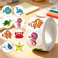 Rouleau d'autocollants décoratifs personnalisés Haoxuan, directement de l'usine, étiquettes en papier adhésif haute adhérence pour jouets éducatifs pour enfants, fournitures cadeaux