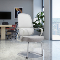 Nouvelle arrivée 823C Fauteuil releveur moderne gris en PU avec base à ressorts en acier industriel et cadre en maille incurvée pour salle de conférence