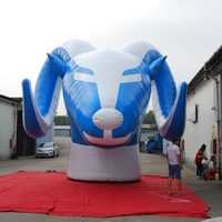 Mascotte gonflable géante personnalisée KeepFuns en forme de tête de bélier, tête de chèvre gonflable en PVC pour événements, publicité et décoration d'équipes sportives