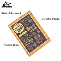 Menú Personalizado Natural de 4.5x12.5 Pulgadas, Opciones en Negro y Marrón para Cafeterías y Restaurantes de Comida Rápida