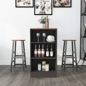 Factory Direct Metal Wall High <strong>Bar</strong> <strong>Table</strong> Set <strong>Round</strong> <strong>Bar</strong> <strong>Stool</strong> <strong>and</strong> Chairs for Kitchen or Living Room for Restaurant or Home Use - Product Image 2
