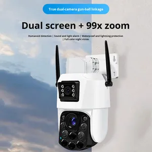 Caméra de surveillance extérieure sans fil OKAM WIFI 4G, dôme CMOS <span class=keywords><strong>360</strong></span>° panoramique/inclinaison, audio bidirectionnel, vision nocturne HD pour étang à poissons, verger - Product Image 3