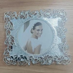 Zhengjiu Life Alloy Rose Photo <b>Frame</b> Square White Durable Wedding Home Decor Display Table Gift - Product Image 1