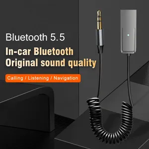 Récepteur audio <span class=keywords><strong>Bluetooth</strong></span> 5.4 sans fil, dongle <span class=keywords><strong>USB</strong></span> vers prise jack 3,5 mm, kit mains libres pour voiture, récepteur audio pour voiture BT avec micro - Product Image 1