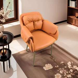 เก้าอี้หนัง PU สีดำทรง K สำหรับพักผ่อนสไตล์โมเดิร์น เหมาะสำหรับห้องนั่งเล่น โรงแรม ร้านเสริมสวย ตกแต่งร้านทำเล็บ - Product Image 5