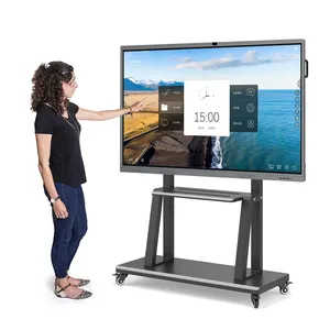 Papan pintar inframerah layar Digital LCD 100 inci, harga murah 65 75 86 inci papan tulis TV layar sentuh papan tulis