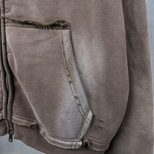 <span class=keywords><strong>Felpa</strong></span> con Cappuccio e Zip in Cotone Pesante 400gsm di Alta Qualità, Lavaggio Acido, Stampa a Rilievo, Stile Vintage <span class=keywords><strong>Hip</strong></span> <span class=keywords><strong>Hop</strong></span> per Uomo - Product Image 6