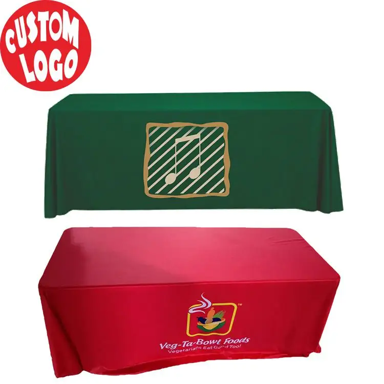 Professional factory making art Table Cloth With Custom Logo Printing For Event back table cover