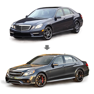 Kit de Carrocería Nuevo para <span class=keywords><strong>Mercedes</strong></span> <span class=keywords><strong>Benz</strong></span> Clase <span class=keywords><strong>E</strong></span> W212 2009-2013 a W212 LCI E63, Parachoques sin Cortes, Faros LED, Plug and Play - Product Image 3