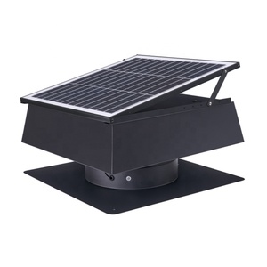 60W Solar Fan with Solar 2500m3/h Auto Hybrid Power 14 Inch Square Solar Exhaust Fan for Greenhouse and Attic - Product Image 2