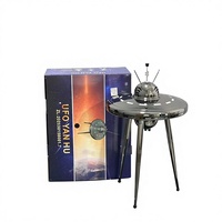 Grande chicha arabe en acier inoxydable au design OVNI avec éclairage LED, Narghile Shisha Sheesha, taille Shisha pour coffret cadeau