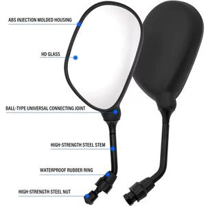 Rétroviseur universel pour moto, moto cross, rétroviseur latéral rond, accessoires pour moto avec E24 - Product Image 2