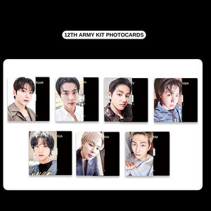 Set de 7 piezas Kpop Jungkook V <span class=keywords><strong>Jimin</strong></span> 12th Army Kit Photocards Jin RM J-Hope Suga Tarjetas Lomo de doble cara, Tarjetas postales de <span class=keywords><strong>moda</strong></span>, Regalos para fans - Product Image 1