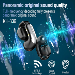 Casque d'écoute sans fil à clipser TWS pour téléphone portable/tablette/ordinateur Mini Sports IPX5 Waterproof KAXINSI KH-336 Noir - Product Image 6