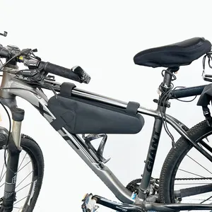 Bolsa para cuadro de bicicleta de montaña y carretera, bolsa triangular impermeable para debajo del tubo superior, paquete de almacenamiento frontal