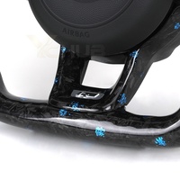 Volant en cuir perforé semi-forgé en carbone bleu pour VW Volkswagen Golf 5 6 7 R MK5 MK6 MK7 Gti Scirocco Polo Passat B8
