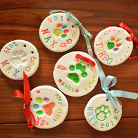 Tampon encreur fait à la main pour animal de compagnie, souvenir, DIY, griffe de chien, argile, empreinte commémorative, chat, anniversaire, Kit de souvenirs