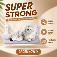Hamac rectangulaire pliable en plastique pour chat, avec ventouses pour fenêtre, lit suspendu, perchoir pour bain de soleil, structure d'escalade murale